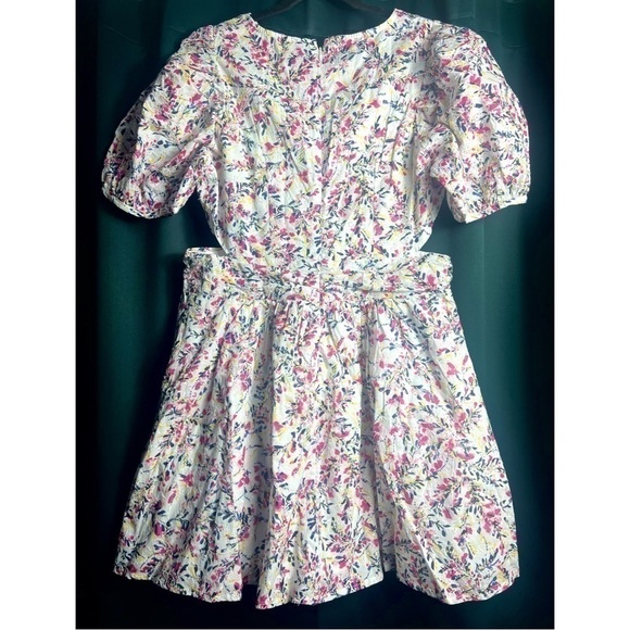 French Connection White Floral Embroidered Cutout Fit & Flare Dress Size 10 L - Picture 6 of 9